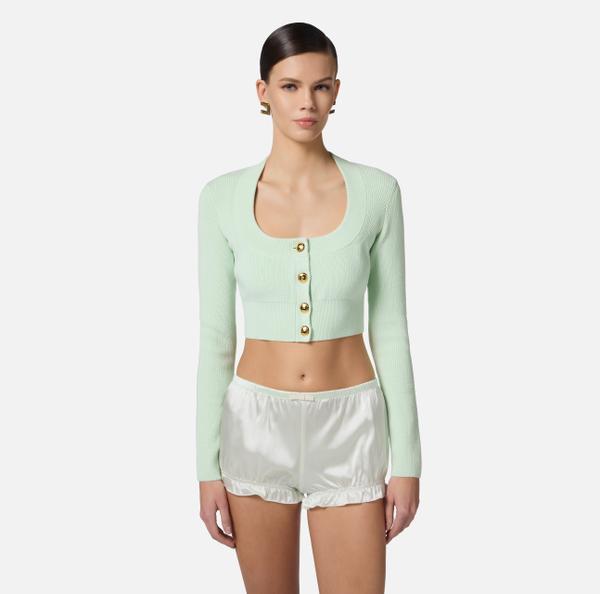 Elisabetta Franchi Cardigan En Viscose Avec Boutons Dorés