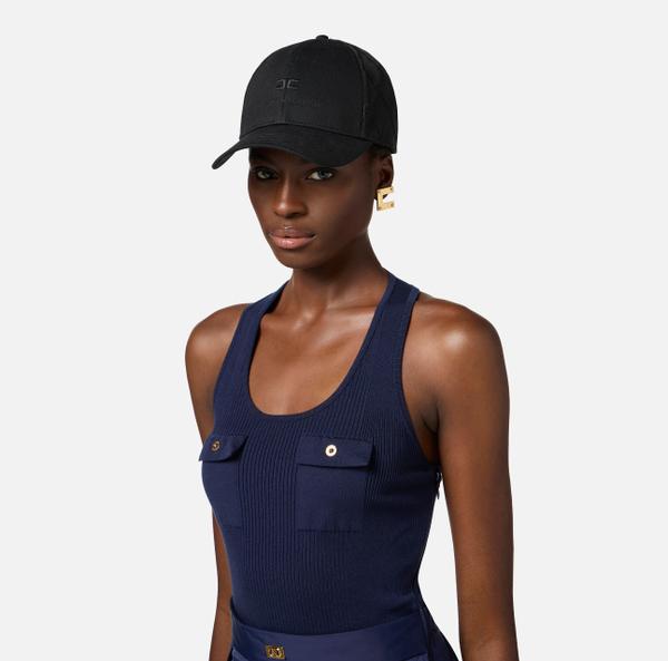 Elisabetta Franchi Casquette De Baseball En Gabardine De Coton Et Filet