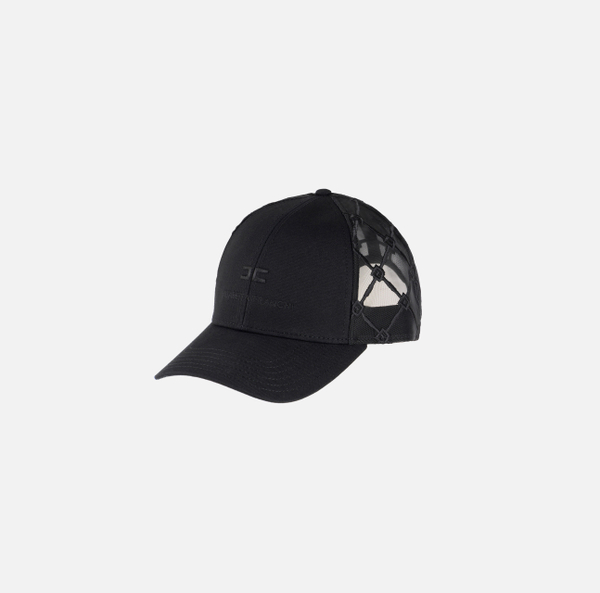 elisabetta franchi Casquette de baseball en gabardine de coton et filet