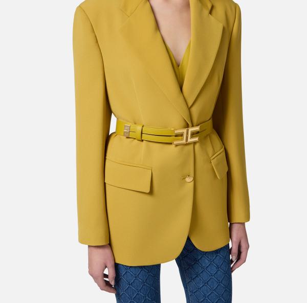 Elisabetta Franchi Ceinture En Cuir Avec Boucle Logo