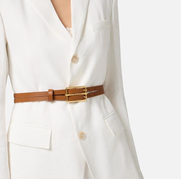 Elisabetta Franchi Ceinture En Cuir Avec Surpiqûres