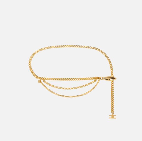 elisabetta franchi Ceinture en laiton avec logo pendentif