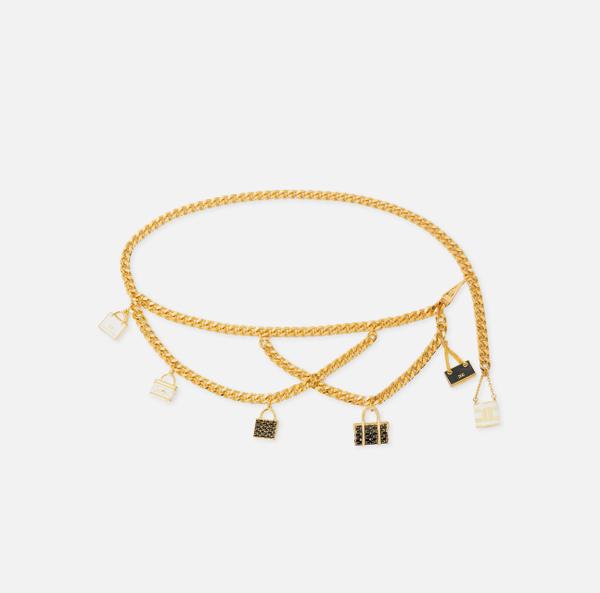 elisabetta franchi Ceinture en métal doré avec sacs à breloques