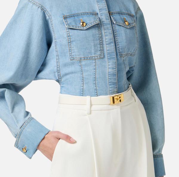 Elisabetta Franchi Ceinture Haute En Cuir Semi-brillant