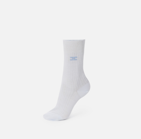 elisabetta franchi Chaussettes en coton côtelé avec logo