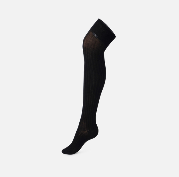 elisabetta franchi Chaussettes montantes côtelées en coton stretch