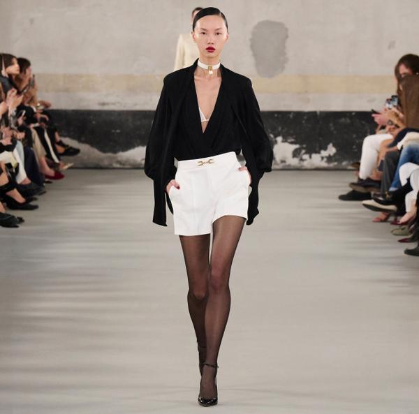 Elisabetta Franchi Chemise-body En Georgette Avec écharpe Et Broderies