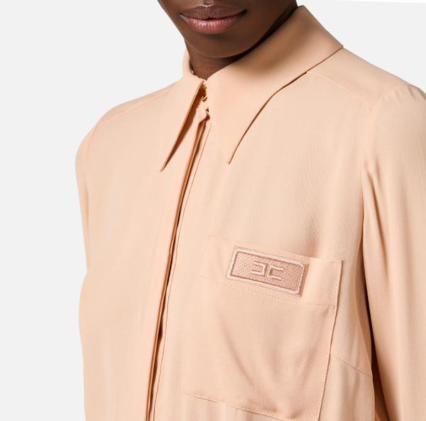 Elisabetta Franchi Chemise Cropped En Georgette Avec élastique