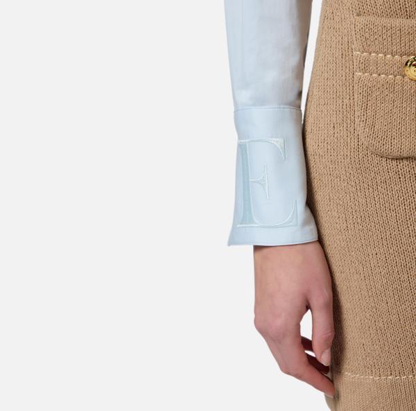 Elisabetta Franchi Chemise En Coton Mélangé Avec Poignets Logotés