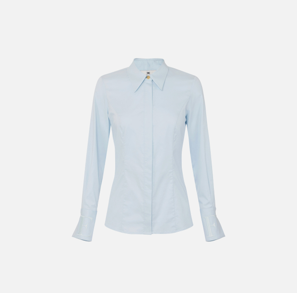 elisabetta franchi Chemise en coton mélangé avec poignets logotés