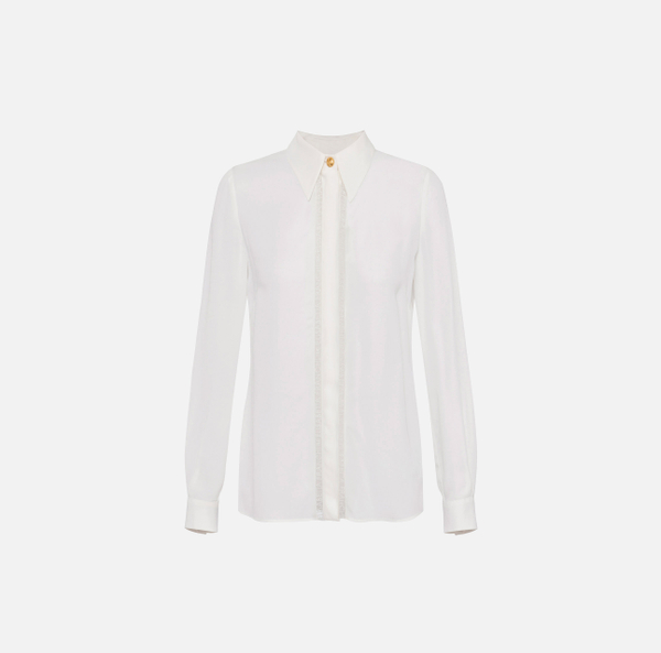 elisabetta franchi Chemise en georgette avec bandes lettrage