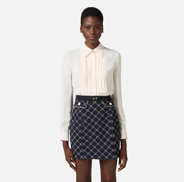 Elisabetta Franchi Chemise En Georgette Avec Boutons Bijoux