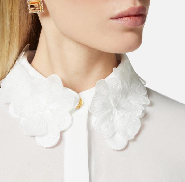 Elisabetta Franchi Chemise En Georgette Avec Broderies Florales