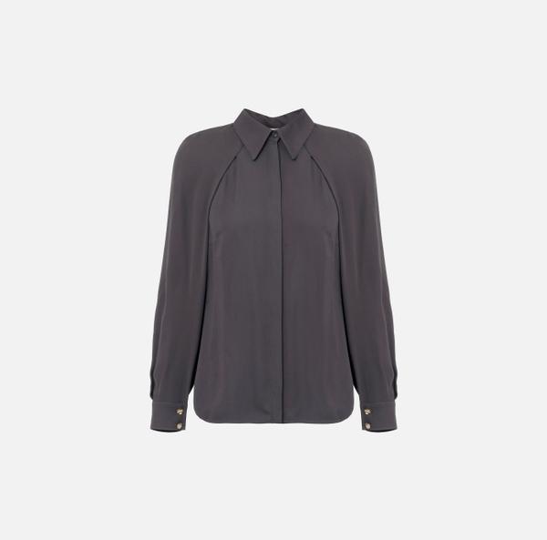 elisabetta franchi Chemise en georgette avec collier et nœud