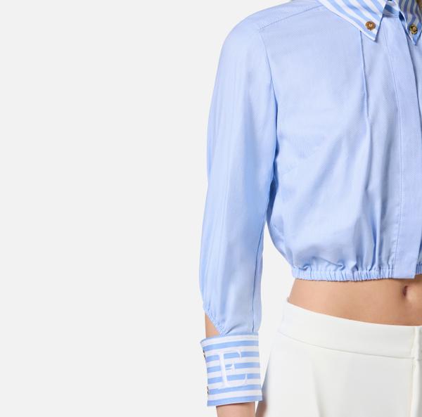 Elisabetta Franchi Chemise En Popeline Avec Détails Rayés