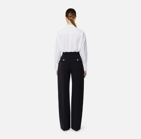 Elisabetta Franchi Chemise En Popeline Avec Logo Sur Les Poignets