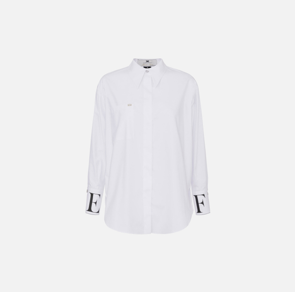 elisabetta franchi Chemise en popeline avec logo sur les poignets