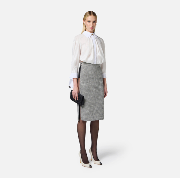 Elisabetta Franchi Chemise En Popeline Avec Strass Et Nœud