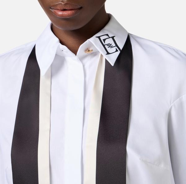 Elisabetta Franchi Chemise En Popeline De Coton Avec Foulard