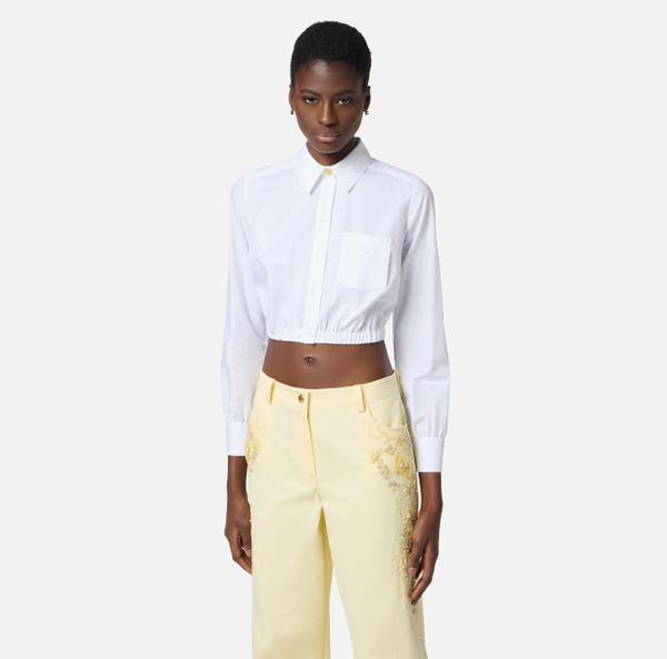 Elisabetta Franchi Chemise En Popeline De Coton Avec Poche Poitrine