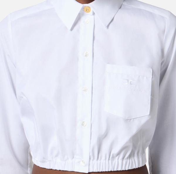 Elisabetta Franchi Chemise En Popeline De Coton Avec Poche Poitrine