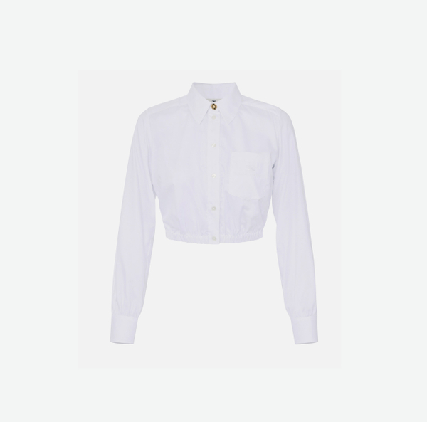 elisabetta franchi Chemise en popeline de coton avec poche poitrine