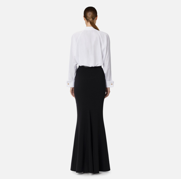 Elisabetta Franchi Chemise En Popeline De Coton Avec Volants Et Badge Logo