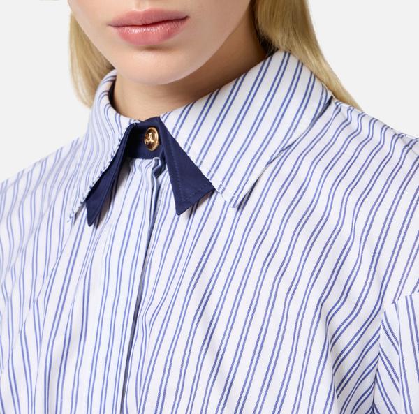 Elisabetta Franchi Chemise En Popeline Rayée Avec Nœud à L’arrière