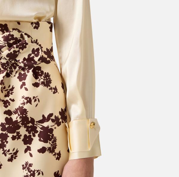 Elisabetta Franchi Chemise En Satin De Soie Avec Doubles Poignets