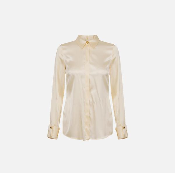 elisabetta franchi Chemise en satin de soie avec doubles poignets