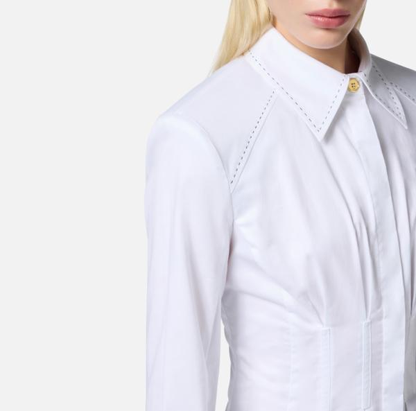 Elisabetta Franchi Chemise En Satin Effet Bustier Avec épaulettes