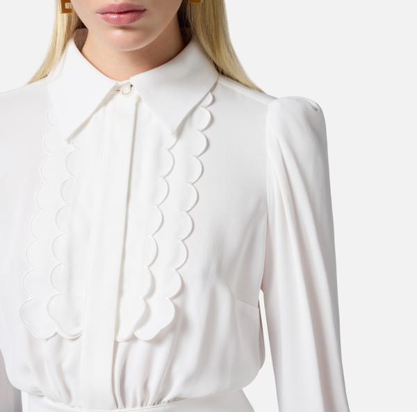 Elisabetta Franchi Chemise En Viscose Avec Feston Brodé