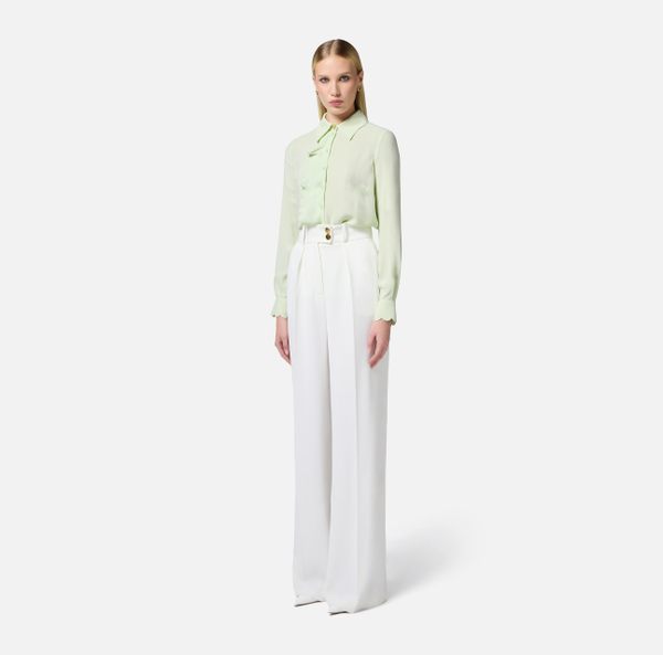 Elisabetta Franchi Chemise En Viscose Avec Feston Brodé