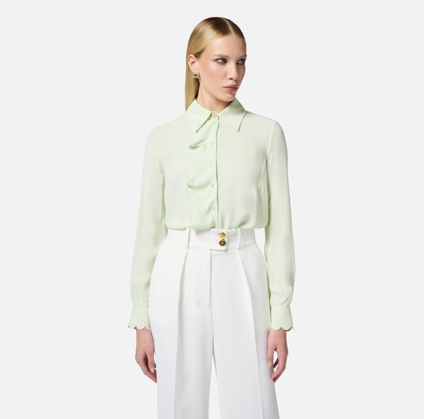 Elisabetta Franchi Chemise En Viscose Avec Feston Brodé
