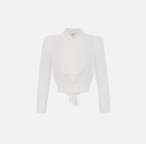 elisabetta franchi Chemise en viscose avec feston brodé