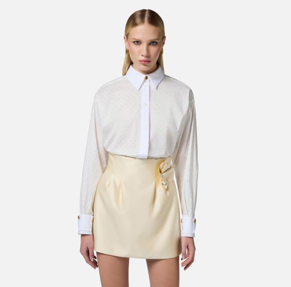 Elisabetta Franchi Chemise Over En Popeline Avec Strass