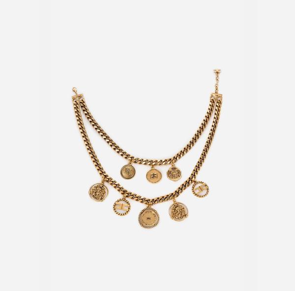 elisabetta franchi Collier Ras De Cou Avec Double Brin De Chaîne