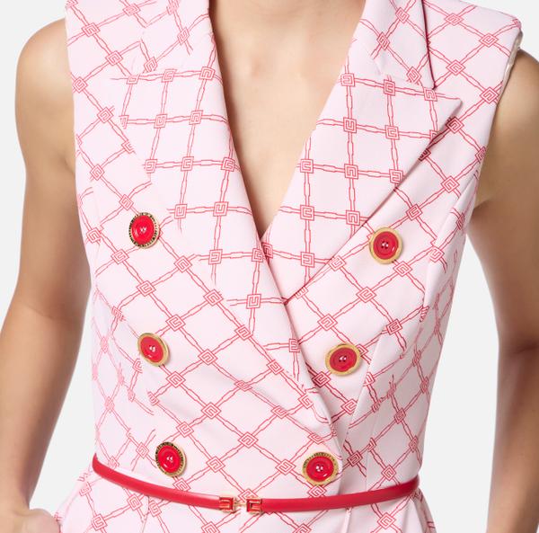 Elisabetta Franchi Combinaison à Double Boutonnage En Crêpe à Losanges