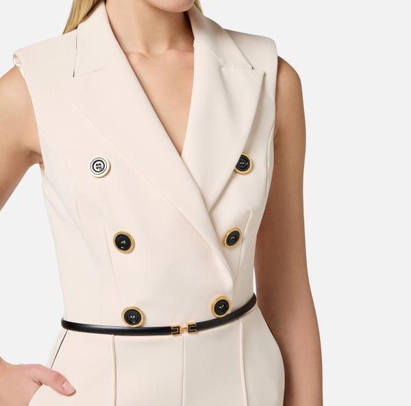 Elisabetta Franchi Combinaison à Double Boutonnage En Crêpe Avec Piping