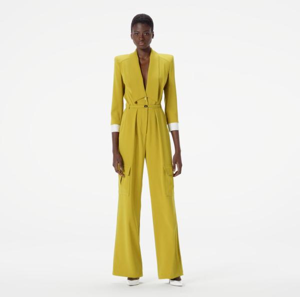 Elisabetta Franchi Combinaison En Crêpe Avec Surpiqûres Contrastées