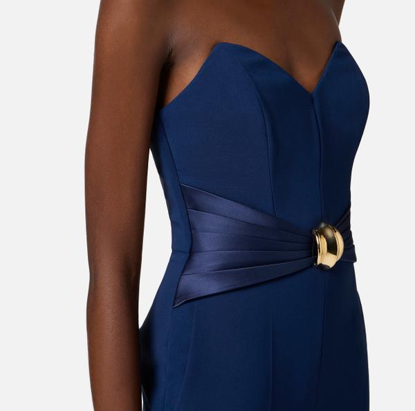 Elisabetta Franchi Combinaison En Crêpe Fluide Avec Macro Nœud