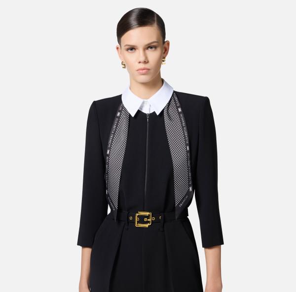 Elisabetta Franchi Combinaison En Crêpe Léger Avec Plastron Et Foulard