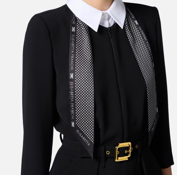 Elisabetta Franchi Combinaison En Crêpe Léger Avec Plastron Et Foulard