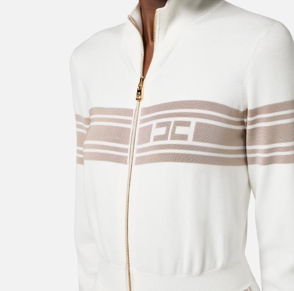 Elisabetta Franchi Combinaison En Viscose Avec Bandes Contrastées