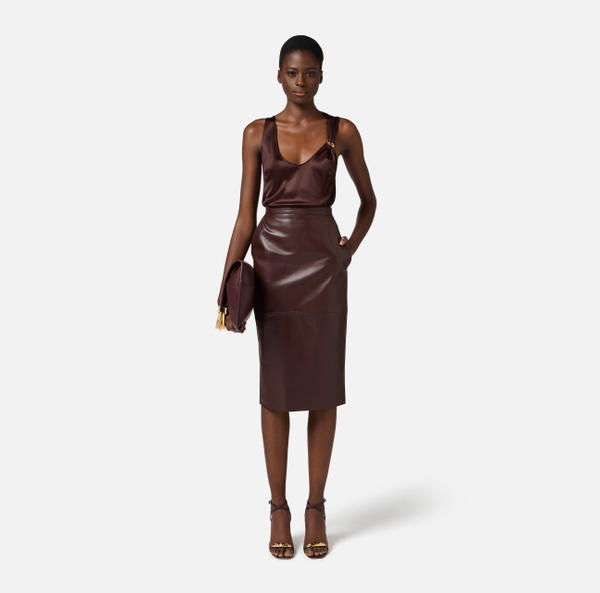 Eleven Paris Jupe Crayon En Cuir