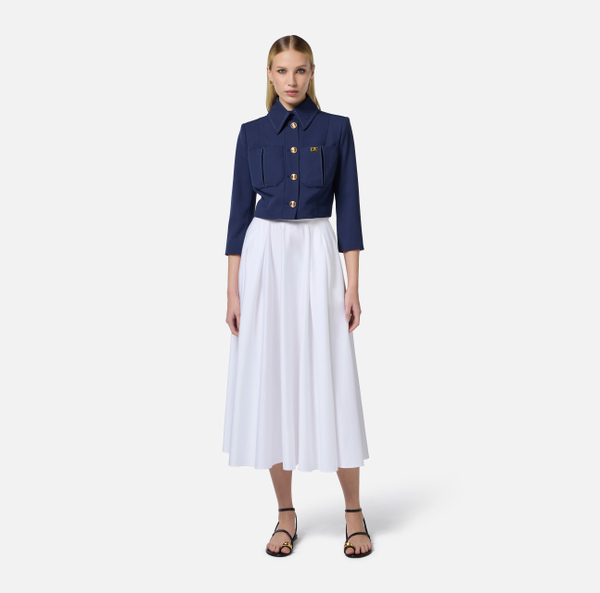 Eleven Paris Jupe En Satin Avec Ceinture