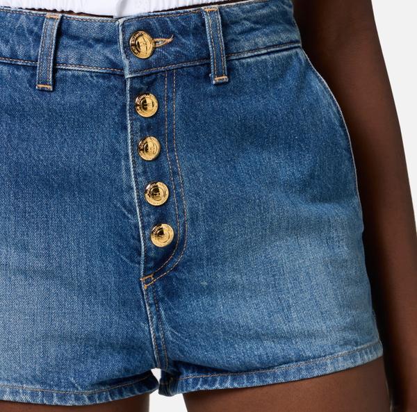 Eleven Paris Short En Denim Avec Boutons Visibles