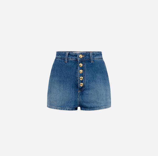 eleven paris Short en denim avec boutons visibles
