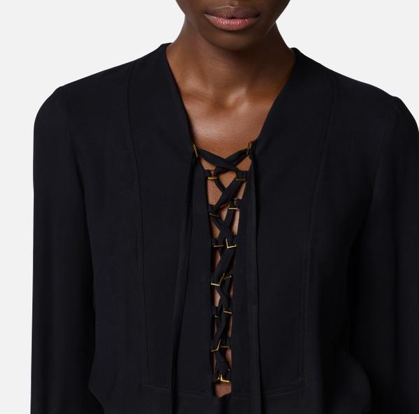 Elisabetta Franchi Blouse En Georgette Avec Lacets