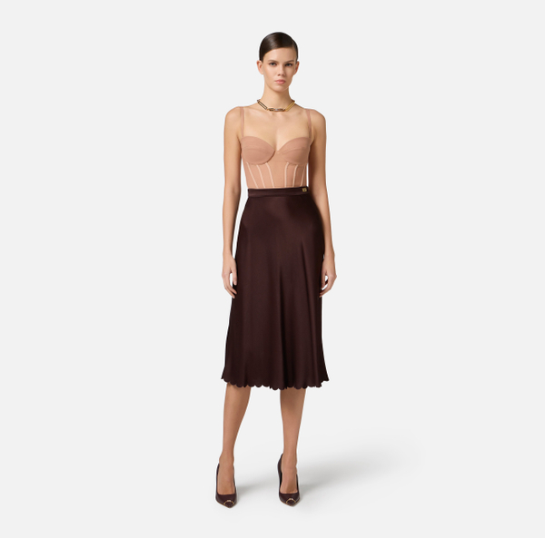 Elisabetta Franchi Body En Crêpe Et Tulle